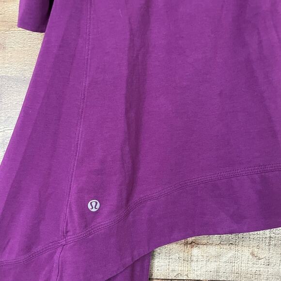 Lululemon Namaste Coverup Open Cardigan Wrap Crop Sleeve Purple Size 8 - Picture 9 of 10